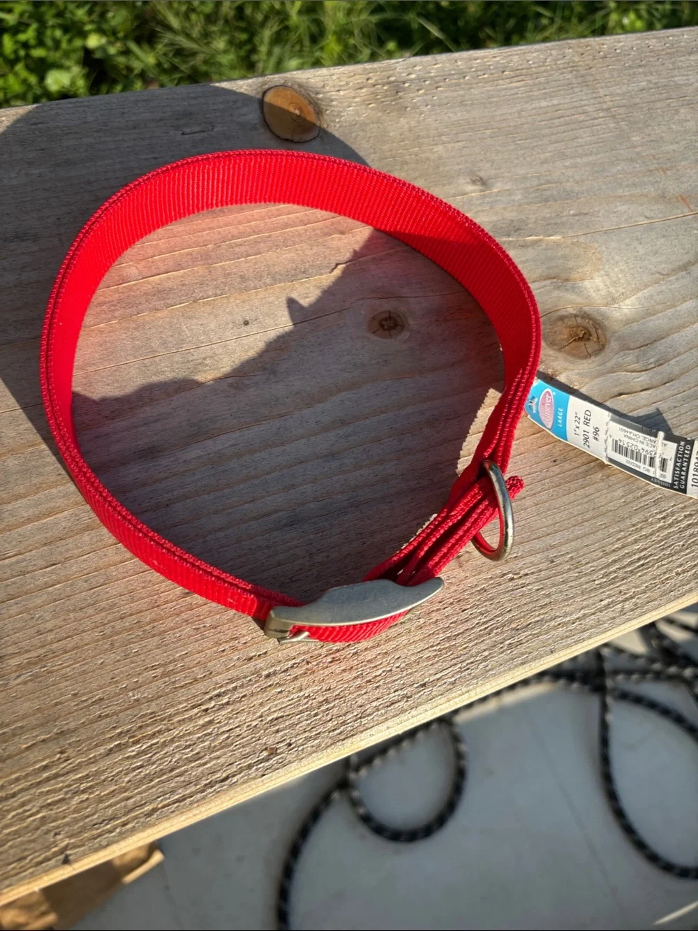 Retriever Dog Collar Red with Metal Buckle Nylon - Large 1”x22”